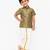 Minipattu mehandi green butta shirt veshti set for boys