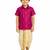 Minipattu pink kurta dhoti set for boys
