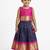 Minipattu pink & blue silk blend lehenga choli for girls, 0-1 year