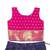 Minipattu pink & blue silk blend lehenga choli for girls, 0-1 year