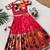 Festive ready skirt and top set for girls featuring elegant weaving panel detailing embroidered lace highlights
