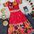 Festive ready skirt and top set for girls featuring elegant weaving panel detailing embroidered lace highlights