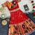 Festive ready skirt and top set for girls featuring elegant weaving panel detailing embroidered lace highlights