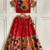 Festive ready skirt and top set for girls featuring elegant weaving panel detailing embroidered lace highlights