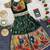 Festive ready skirt and top set for girls featuring elegant weaving panel detailing embroidered lace highlights