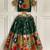 Festive ready skirt and top set for girls featuring elegant weaving panel detailing embroidered lace highlights