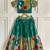 Festive ready skirt and top set for girls featuring elegant weaving panel detailing embroidered lace highlights