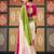 Green floral print chiffon ethnic saree