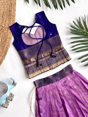 Beautiful girl’s set crafted in soft woven fabric features elegant panel work and fine detailing, 2
