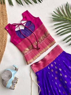 Beautiful girl’s set crafted in soft woven fabric features elegant panel work and fine detailing, 2