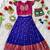 Blue  ethnic skirt and top set featuring an elegant border design with intricate woven motifs