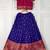 Blue  ethnic skirt and top set featuring an elegant border design with intricate woven motifs