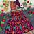 Girls wine floral woven lehenga choli set with tie-up top & 
flowy skirt