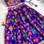 Girls violet floral woven lehenga choli set with tie-up top & flowy skirt