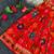 Girls red floral woven lehenga choli set with tie-up top & flowy skirt