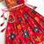 Girls red floral woven lehenga choli set with tie-up top & flowy skirt