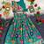 Girls rama floral woven lehenga choli set with tie-up top & flowy skirt