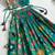 Girls rama floral woven lehenga choli set with tie-up top & flowy skirt