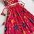 Girls pink floral woven lehenga choli set with tie-up top & flowy skirt