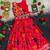 Girls pink floral woven lehenga choli set with tie-up top & flowy skirt