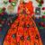 Girls orange floral woven lehenga choli set with tie-up top & flowy skirt
