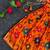 Girls orange floral woven lehenga choli set with tie-up top & flowy skirt