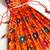 Girls orange floral woven lehenga choli set with tie-up top & flowy skirt