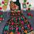 Girls green floral woven lehenga choli set with tie-up top & flowy skirt
