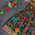 Girls green floral woven lehenga choli set with tie-up top & flowy skirt