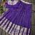 Girls violet woven kanchipuram style lehenga set with silk skirt, crop top & latkans