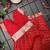 Girls red woven kanchipuram style lehenga set with silk skirt, crop top & latkans