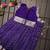 Girls violet woven kanchipuram style lehenga set with silk skirt, crop top & latkans