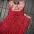 Girls red woven kanchipuram style lehenga set with silk skirt, crop top & latkans