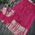 Girls pink woven kanchipuram style lehenga set with silk skirt, crop top & latkans
