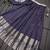 Girls navy woven kanchipuram style lehenga set with silk skirt, crop top & latkans