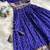 Girls violet bandhani skirt and top set with radha krishna motif back design