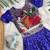 Girls violet bandhani skirt and top set with radha krishna motif back design