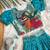Girls sky bandhani skirt and top set with radha krishna motif back design