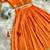 Girls orange bandhani skirt and top set with radha krishna motif back design
