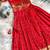 Girls red bandhani skirt and top set with radha krishna motif back design