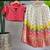Girls pink silk blend woven lehenga choli with ruffle sleeves & shawl collar