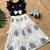 Girls white and black mandala embroidered lehenga choli set
