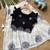 Girls white and black mandala embroidered lehenga choli set