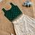 Girls off-white embroidered silk blend polka dot skirt with zari weaving top