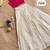 Girls off-white embroidered silk blend polka dot skirt with zari weaving top