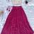 Pink one-shoulder solid crop top with polka dot flared lehenga for girls