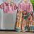 Girls pink kalamkari print lehenga choli set | silk blend embellished ethnic wear with puff sleeves & peter pan collar