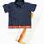 Minipattu navy blue shirt & veshti set