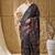 Black kalamkari silk blend ready to wear saree