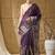 Violet floral silk blend ready to wear saree